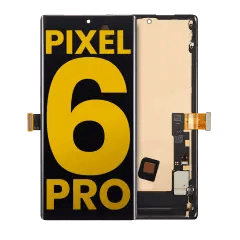 OLED-enhet med ram (utan fingeravtryckssensor) för Google Pixel 6 Pro (renoverad) (alla färger)