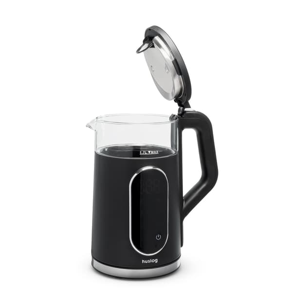 Huslog vattenkokare i glas med touchpanel svart 1,7L 2200W