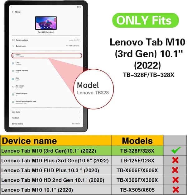 2-pack Skärmskydd för Lenovo Tab M10 10,1" 3:rd gen