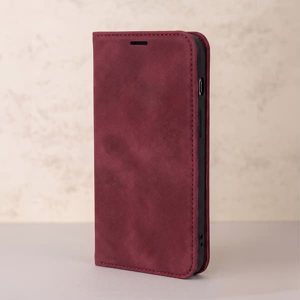 Smart Suede fodral för Honor 600 lite maroon