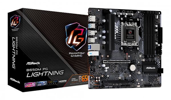 ASRock B650M PG Lightning Motherboard Micro ATX AM5 Socket DDR5