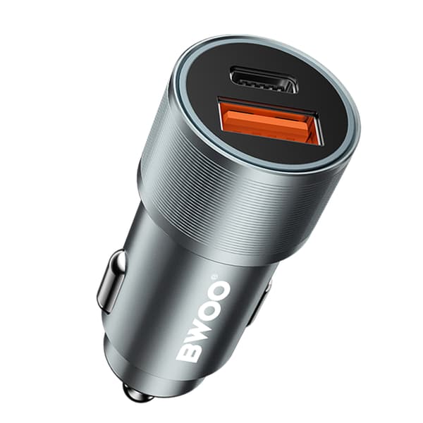 BWOO BO-CC73 PD billaddare 1x USB-C - USB-A-port 38W silver