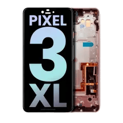OLED-enhet med ram för Google Pixel 3 XL (äkta OEM) (inte rosa)
