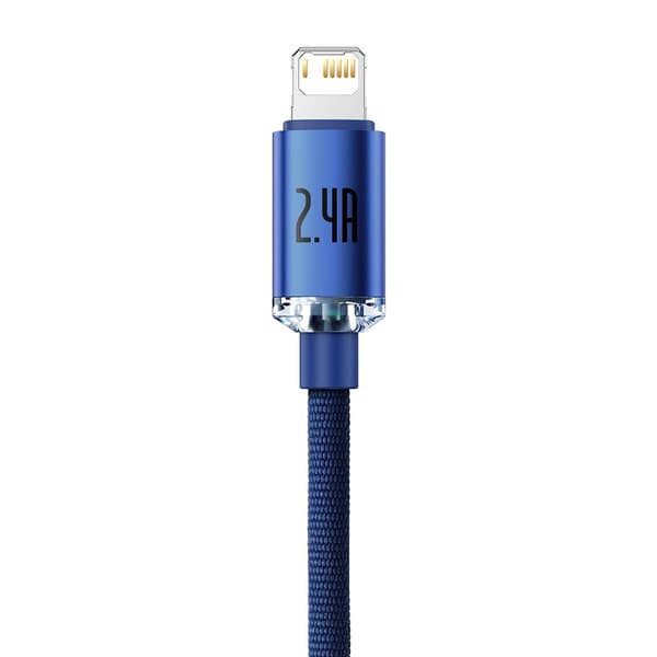 Baseus kabel Crystal Shine USB - Lightning 1,2 m 2,4A blå blå