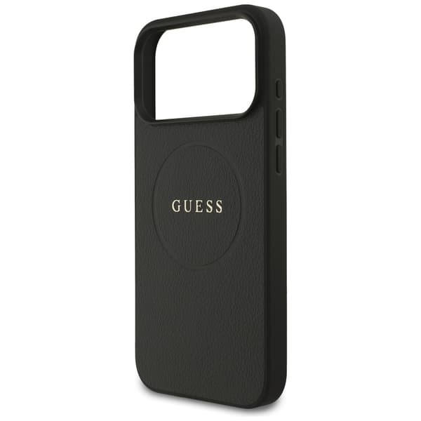 Guess Grained Ring MagSafe-fodral för iPhone 17 Pro Max svart