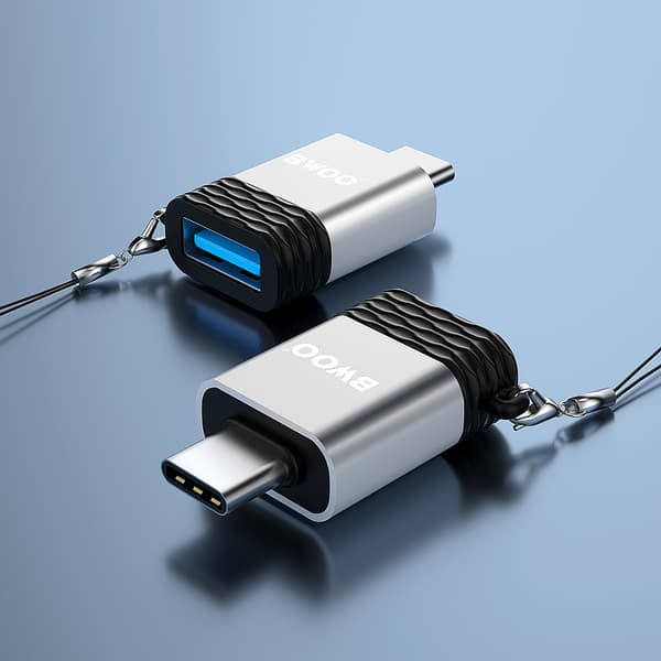 BWOO Adapter USB - USB-C grå OTG BZ-35