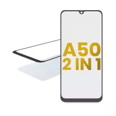 2 i 1 frontglas med förinstallerad OCA för Samsung Galaxy A50 (A505 / 2019) transparent