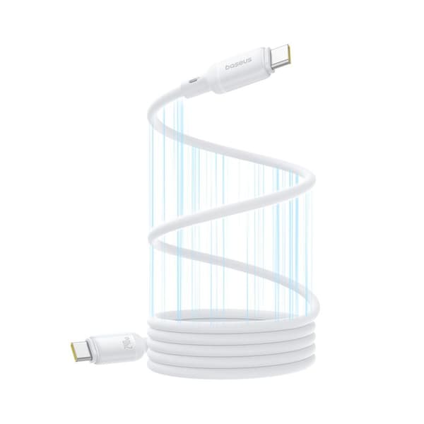 Baseus-kabel PicoGo PD USB-C - USB-C 1,0m månvitt 240W magnetisk