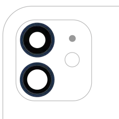 Bakre kameralins med fäste och ram för iPhone 12 / 12 Mini (Eftermarknad Plus) (Blå) blå