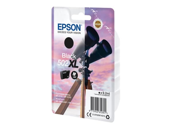 Epson 502XL svart 550 sidor bläck C13T02W14010