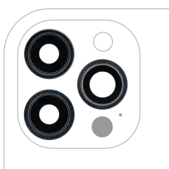 Bakre kameralins med fäste och ram för iPhone 12 Pro Max (3-delat set) (Eftermarknad Plus) (Stillahavsblå) blå