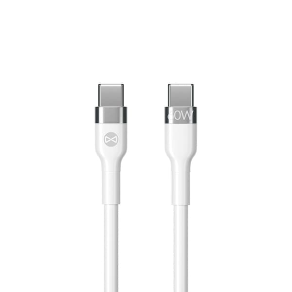 Forever Flexible kabel USB-C - USB-C 2,0 m 60W vit vit