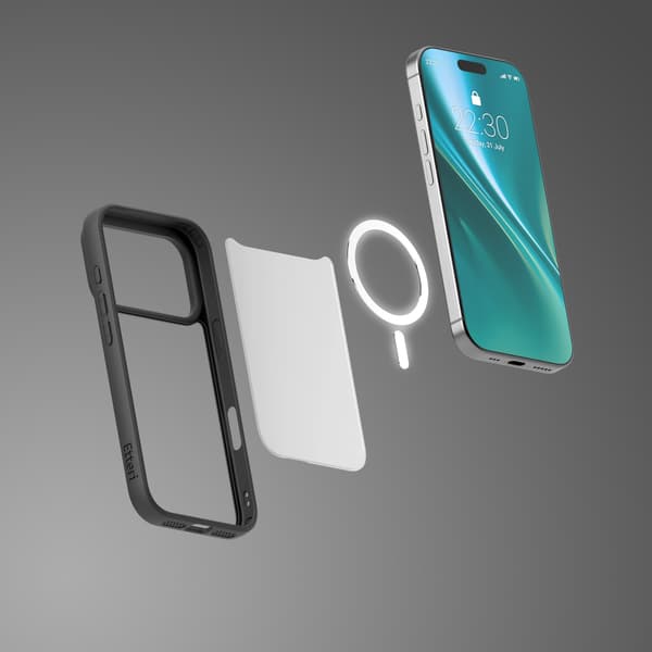 Etteri Matt Mag skal för iPhone 17 Pro Max / 18 Pro Max svart svart