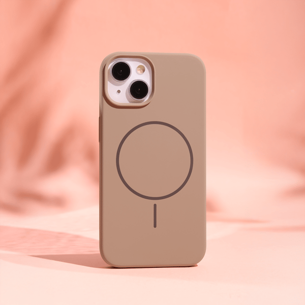 Silikon tunt Mag-skal för iPhone 14 brun