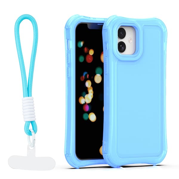 Safepop skal med rem för iPhone 12 / 12 Pro blå blå