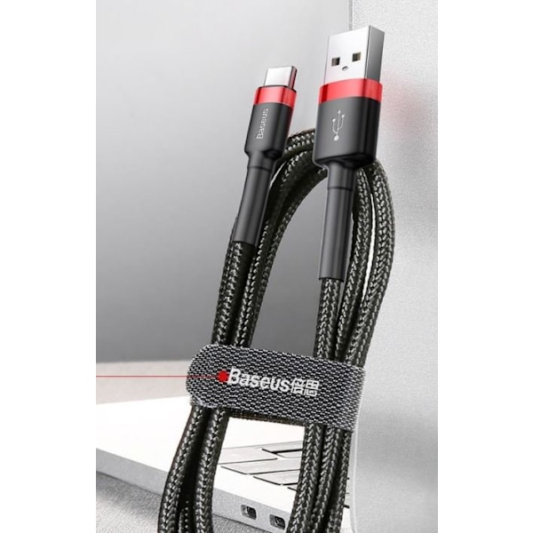 2M BASEUS USB-kabel - Type-C   röd svart