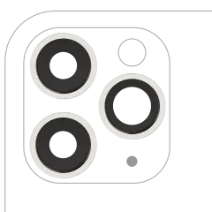Bakre kameralins med fäste och ram för iPhone 11 Pro / Pro Max (3-delat set) (Eftermarknad Plus) (Vit) vit