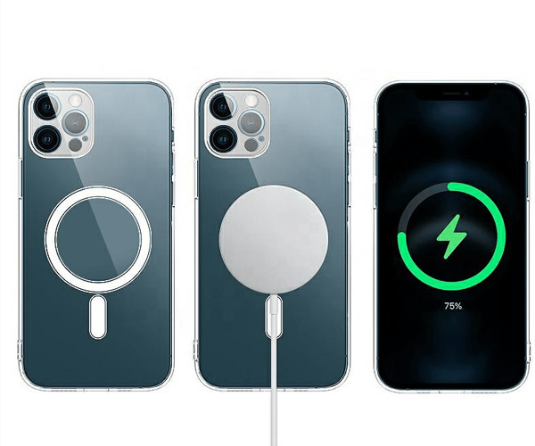 Hårdsilikonfodral för iPhone 12/12 Pro med stöd för Mag-Safe transparent