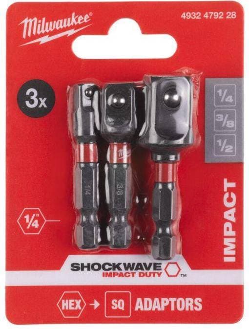 Milwaukee Shockwave 3-delars adaptersats