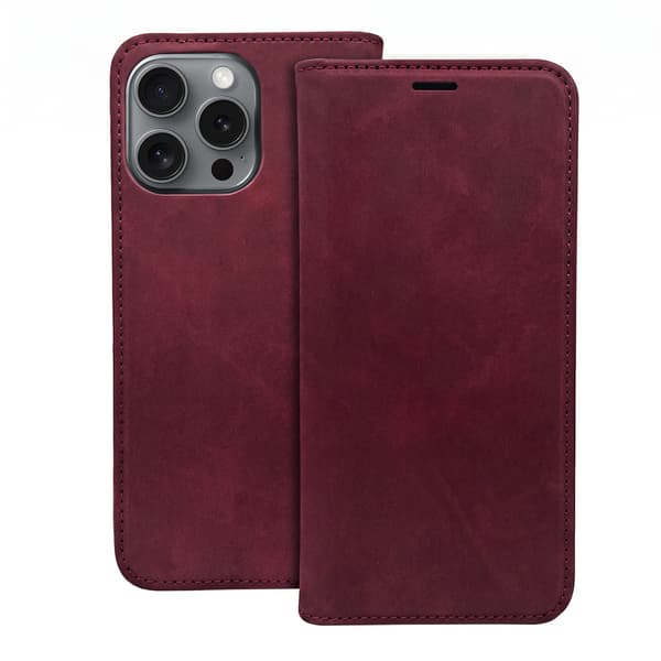 Smart Suede fodral för Xiaomi Redmi Note 15 Pro Plus 5G maroon