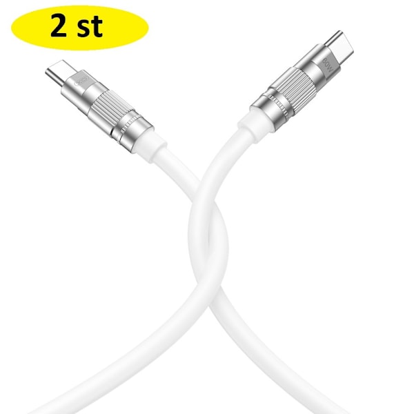 2 st XO-kabel USB-C - USB-C 1,2m 60W vit vit
