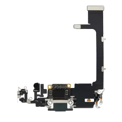 Laddningsport Flexkabel med kort för iPhone 11 Pro (Använd OEM Pull) (Midnattsgrön) svart