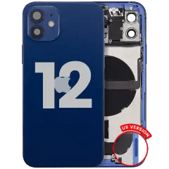 Baksida med laddningsport flex och smådelar för iPhone 12 (amerikansk version) (Använd OEM-drag: Klass A) (Blå) blå