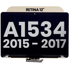 Komplett LCD-skärmmontering för MacBook 12\" A1534 (2015-2017) (Begagnad OEM-dragning: Klass B) (Guld) guld