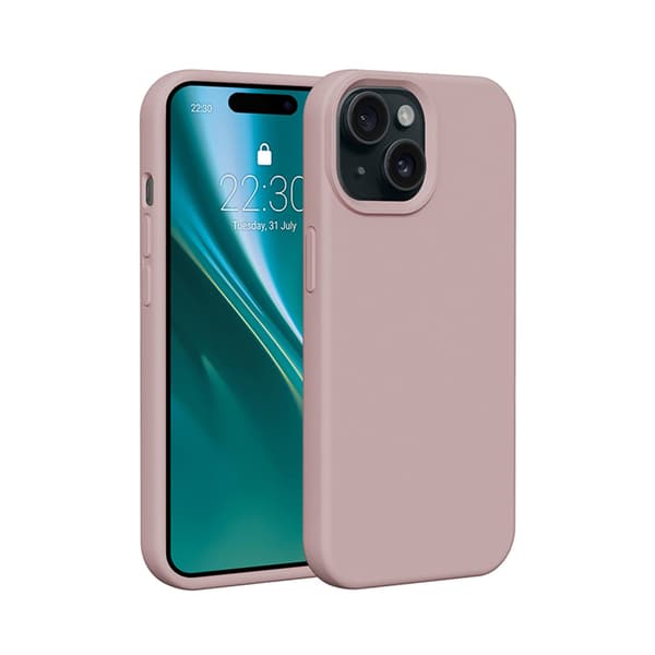 Etteri Silikonskal för iPhone 15 ljusrosa