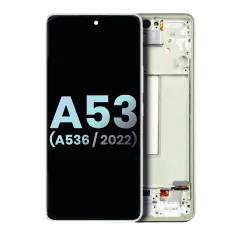 OLED-enhet med ram för Samsung Galaxy A53 5G (A536 / 2022) (Service Pack) (Vit)