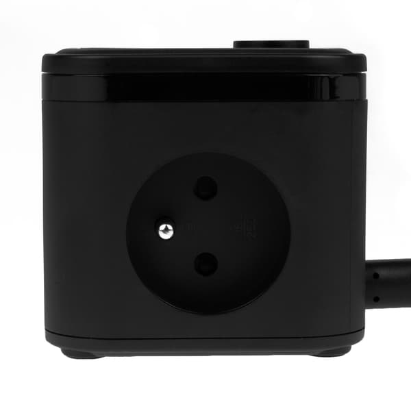 Huslog kubförlängningssladd med USB