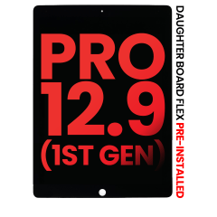 LCD-enhet med digitizer och dotterkort flex förmonterad för iPad Pro 12.9\" 1:a generationen (2015) (Eftermarknad Plus) (Svart) svart