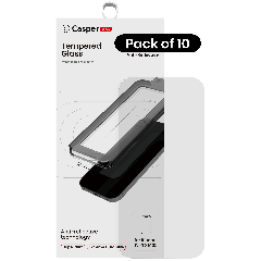 Casper Snap Härdat Glas Kompatibel med iPhone 15 Pro Max (10-pack) (AR Clear) röd