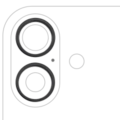 Bakre kameraram endast för iPhone 16 / 16 Plus (svart) (2-delat set)