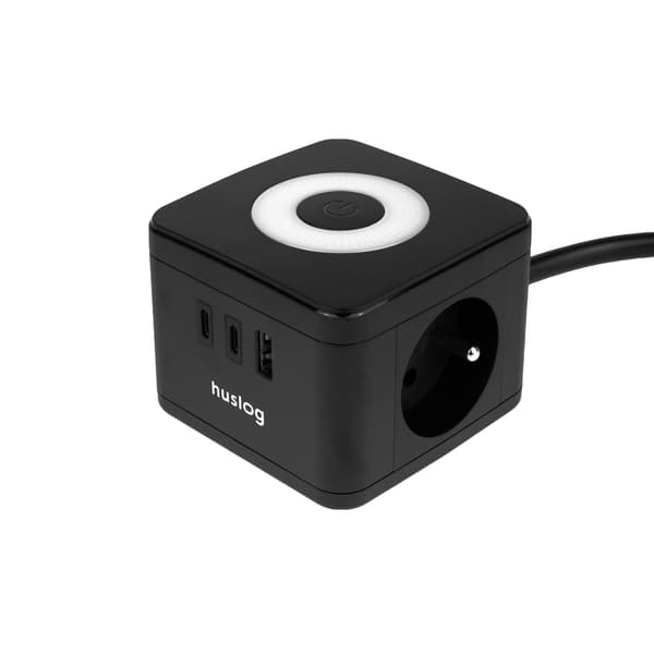 Huslog Cube förlängningssladd med LED
