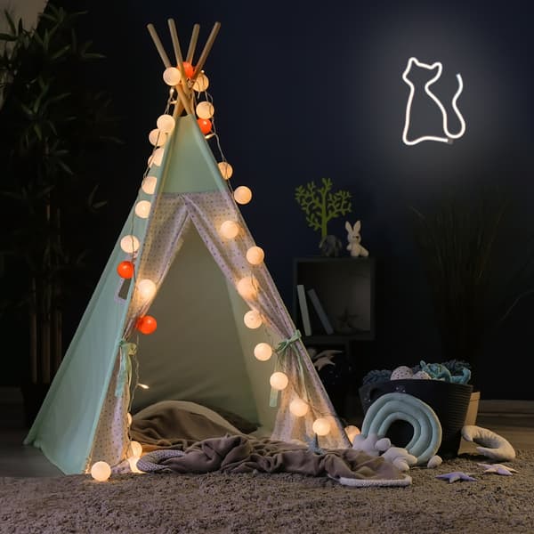 Neon LED-ljus KATT varmvit Fladdermus + USB FLNE03 Forever Light
