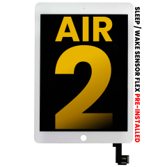 LCD-enhet med digitizer för iPad Air 2 (renoverad) (vit)