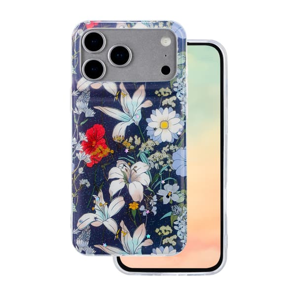 Glow Glam skal för iPhone 17 Pro Max blå