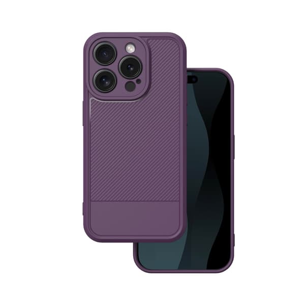 Simple Carbon fodral för iPhone 15 Pro lila lila