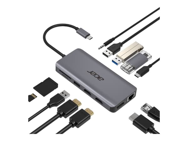Acer 12-i-1 USB-C Adapter USB-C Dockningsstation