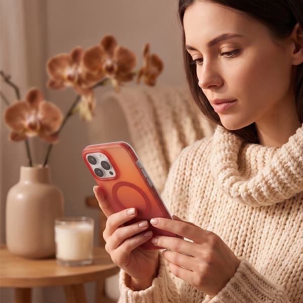 Tecto Shield Mistiq Mag skal för iPhone 14 Pro röd röd