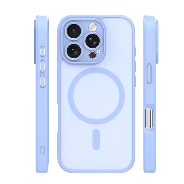 Mag Matt skal för iPhone 16 Pro Max ljusblå camera protection blå