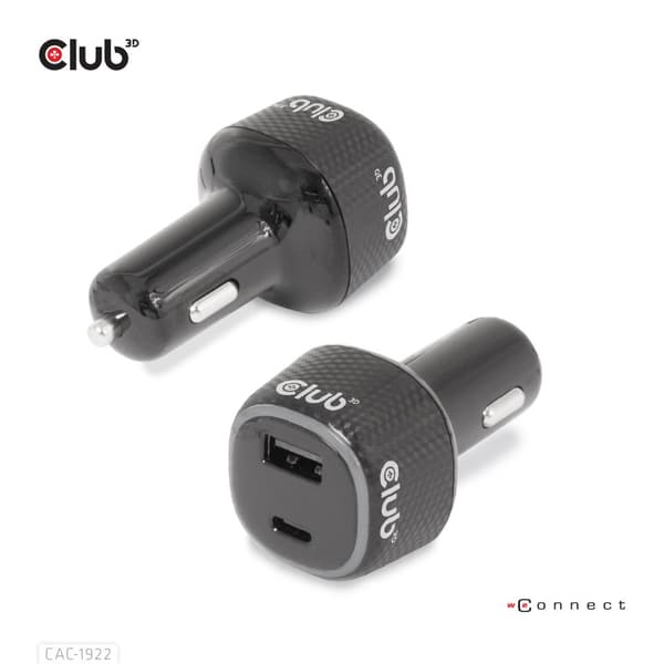 Club3D CAC-1922 Dual-USB Bil laddare 63W