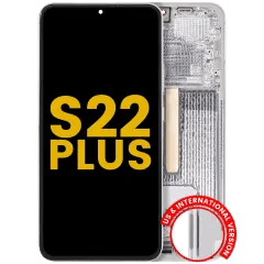 OLED-enhet med ram för Samsung Galaxy S22 Plus 5G (USA & internationell version) (renoverad) (vit)