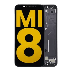 OLED-enhet med ram för Xiaomi Mi 8 (renoverad) (svart) svart