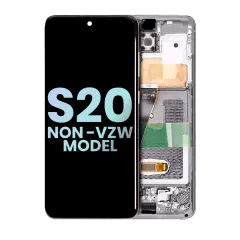 OLED-enhet med ram för Samsung Galaxy S20 5G (ej Verizon 5G UW-ram) (Service Pack) (Cloud White)