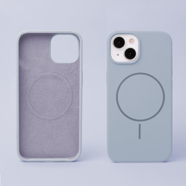 Silicone Thin Mag Case for iPhone 16th / 17th Light Blue