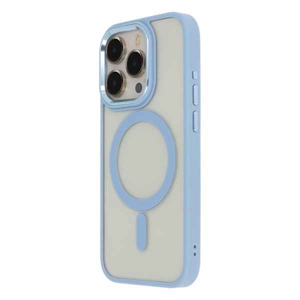 Satin Elegant Mag Case for iPhone 15 Plus (6.7\") - Blue, Metallic Frame