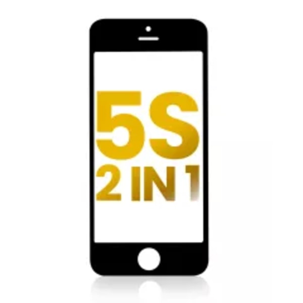 2 i 1 (Frontglas + Ram) för iPhone 5S (2-pack) (Svart)