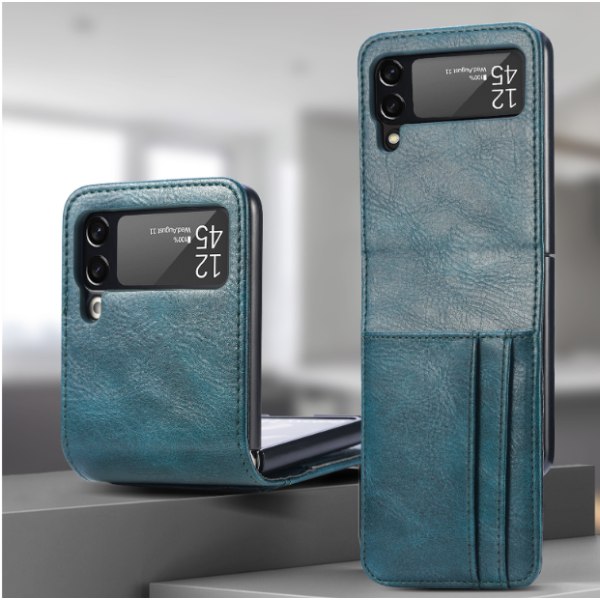 Samsung Galaxy Z Flip4 Plånboksfodral med korthållare grön grön